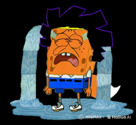 SpongeBob Attacks Character in Fiery Background – AI Generated Video | Hailuo AI