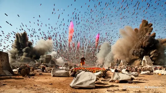 Deity Emerges Amidst Chaos: Bhole Baba's Dominance Over War – AI Generated Video | Hailuo AI