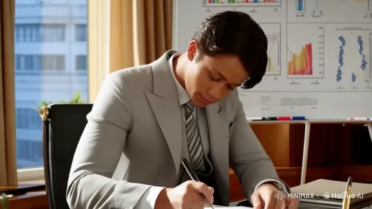 Professional Young Man in Elegant Office Presenting – AI Generated Video | Hailuo AI
