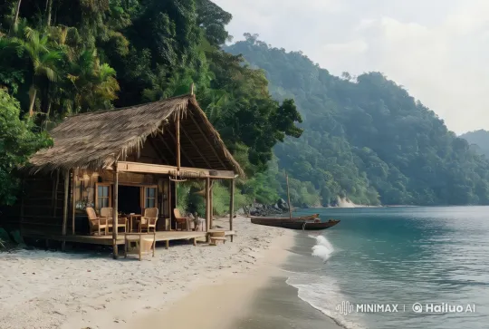 Tranquil Beachfront Hut: Nature's Serene Escape – AI Generated Video | Hailuo AI