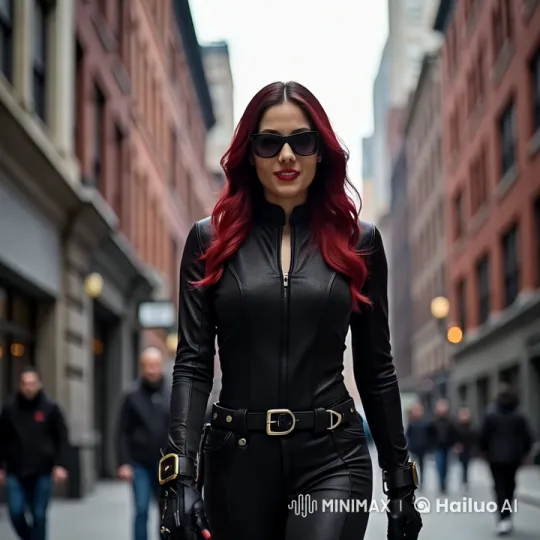 The Iron Woman Walks with Determination in Urban Setting – AI Generated Video | Hailuo AI