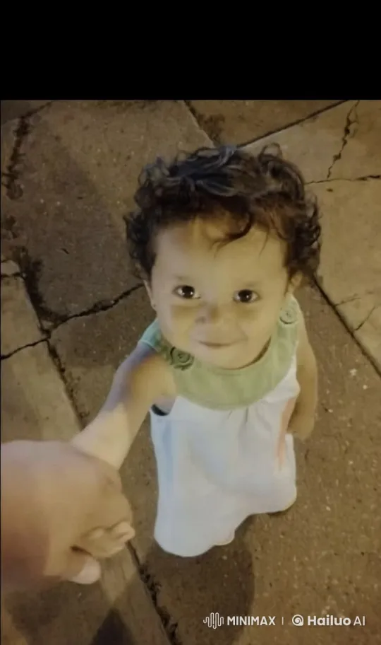 Child and Adult Connect on Illuminated Pavement – AI Generated Video | Hailuo AI