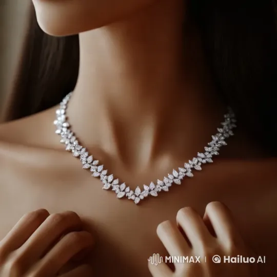 Luxury Diamond Necklace Showcase with Elegant Camera Work – AI Generated Video | Hailuo AI
