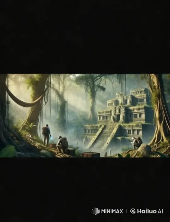 Explorers Discover Ancient Temple in Dense Jungle – AI Generated Video | Hailuo AI