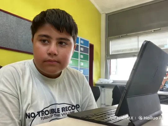 Boy Sings in Bright, Colorful Classroom – AI Generated Video | Hailuo AI