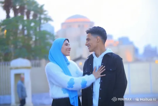 Young Couple's Tender Moment in Serene Outdoor Setting – AI Generated Video | Hailuo AI