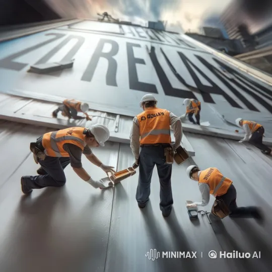 Large Billboard Painting by Coordinated Team – AI Generated Video | Hailuo AI