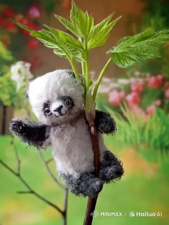 Mikshka Interaction with Garden Scenery – AI Generated Video | Hailuo AI
