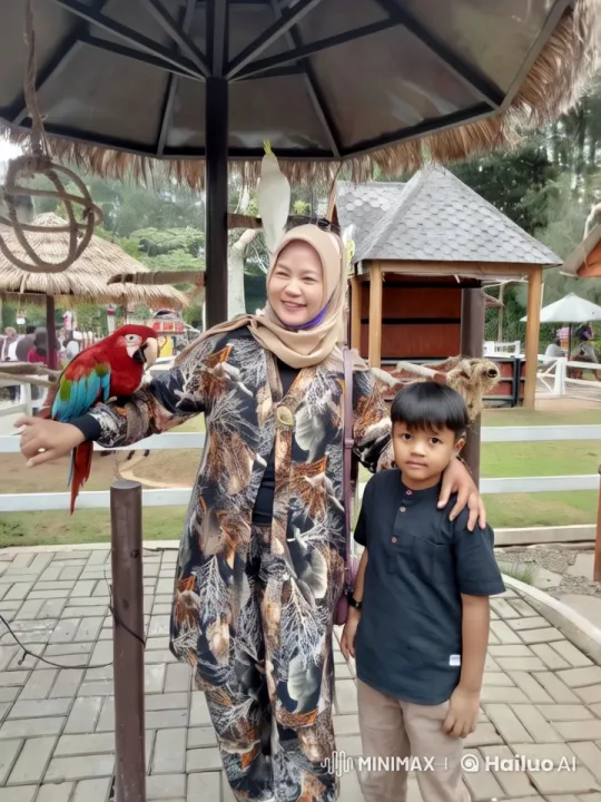 Woman and Boy with Birds in Lush Park Setting – AI Generated Video | Hailuo AI
