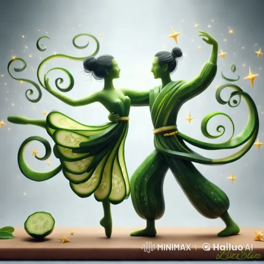 Dancers Gracefully Perform in Vegetable-Themed Attire – AI Generated Video | Hailuo AI