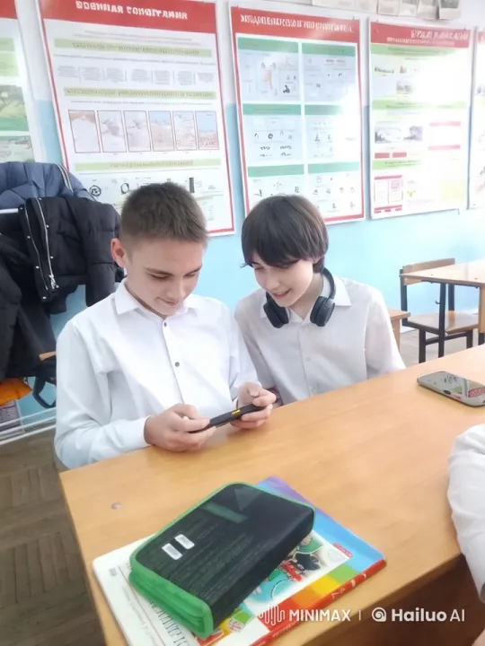 Boys' Subtle Actions in a Well-Lit Classroom – AI Generated Video | Hailuo AI