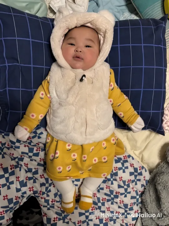 Baby's Joyful Dance in Cozy White Outfit – AI Generated Video | Hailuo AI