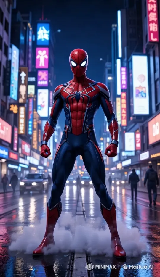 Spiderman Shrinks in Dynamic Cityscape – AI Generated Video | Hailuo AI