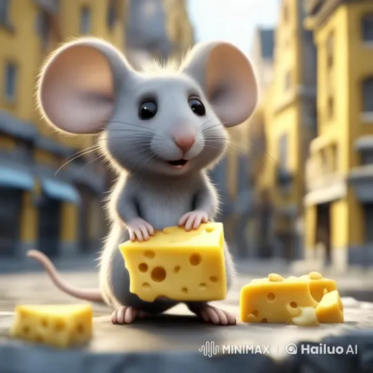 Gray Mouse Chef Prepares Soup with Cheese – AI Generated Video | Hailuo AI