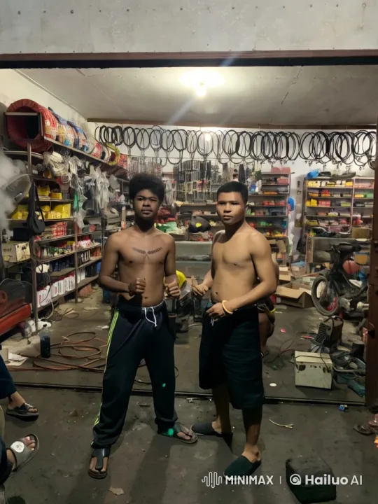 Intense Shirtless Kung Fu Fight in Workshop – AI Generated Video | Hailuo AI