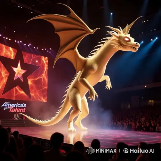 Dragonic Transformation on America's Got Talent Stage – AI Generated Video | Hailuo AI