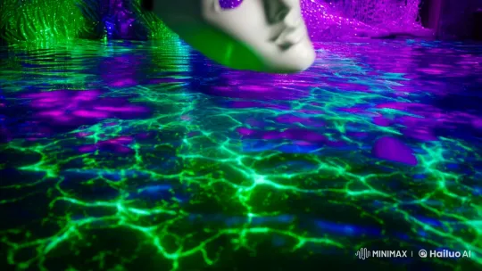 8K IMAX: Surreal Descent of a Tragedy Mask – AI Generated Video | Hailuo AI