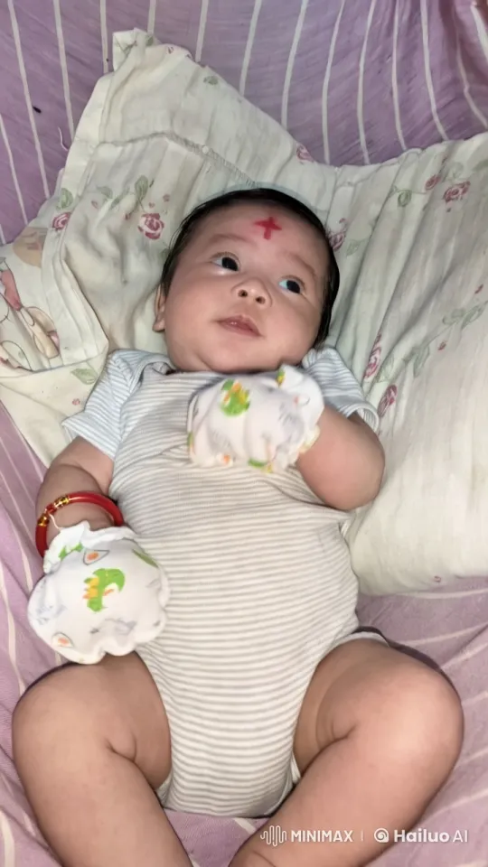 Cozy, Serene Baby with Colorful Mittens – AI Generated Video | Hailuo AI