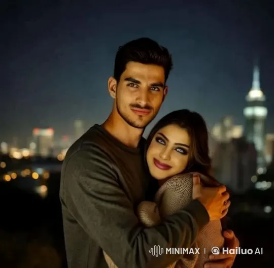 Couple Embraced in City's Romantic Night Glow – AI Generated Video | Hailuo AI