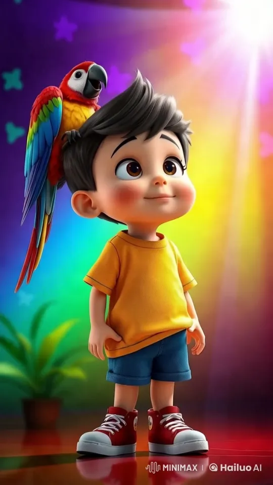Tommy and the Parrot on Stage – AI Generated Video | Hailuo AI