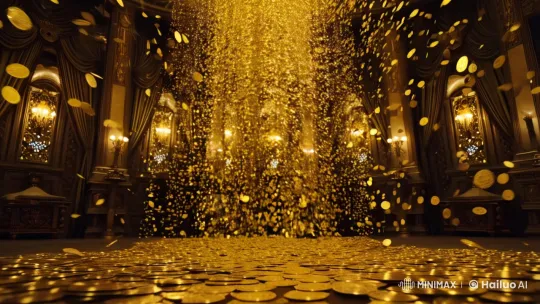 Golden Cascade: A Mesmerizing Spectacle in Grandeur – AI Generated Video | Hailuo AI