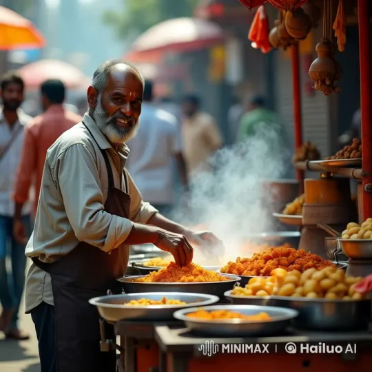 Market Chaos: Rat Scares Shoppers in Bustling Street Scene – AI Generated Video | Hailuo AI