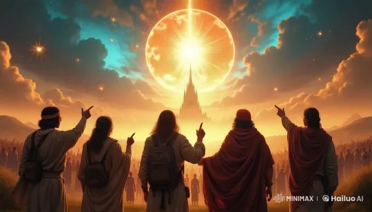 Celestial Event Enchants Crowd at Sunset – AI Generated Video | Hailuo AI