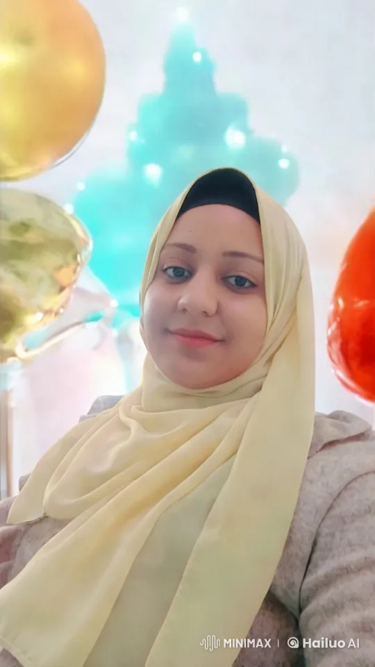 Festive Celebration with Hijab-Wearing Woman and Colorful Balloons – AI Generated Video | Hailuo AI