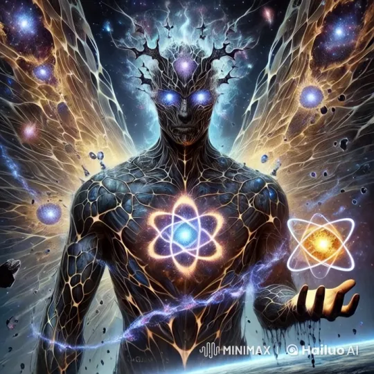 Cosmic Being with Neural Patterns and Glowing Atoms – AI Generated Video | Hailuo AI