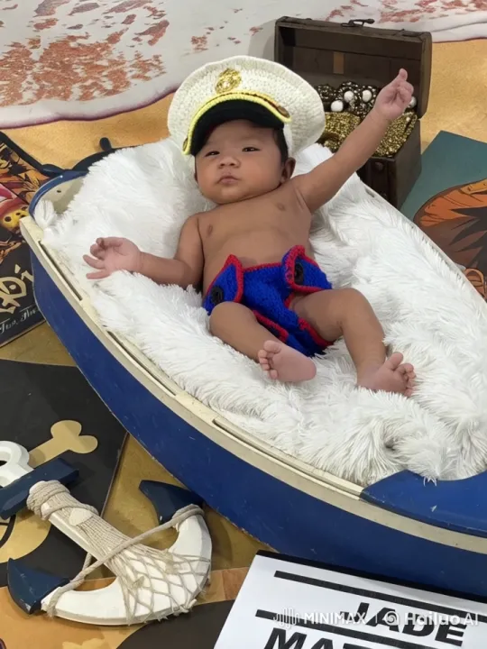 Baby in Sailor Suit Dances, Does Kung Fu in Blue Boat – AI Generated Video | Hailuo AI