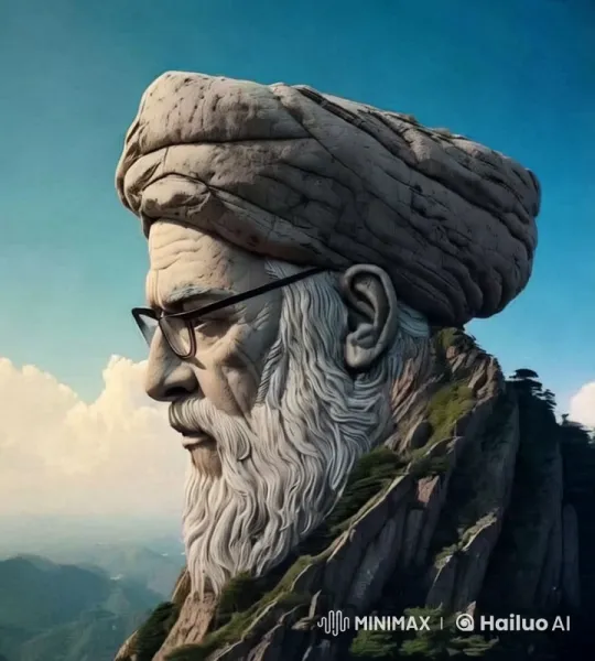 Rock Sculpture of a Turbaned Head Amidst Majestic Landscape – AI Generated Video | Hailuo AI