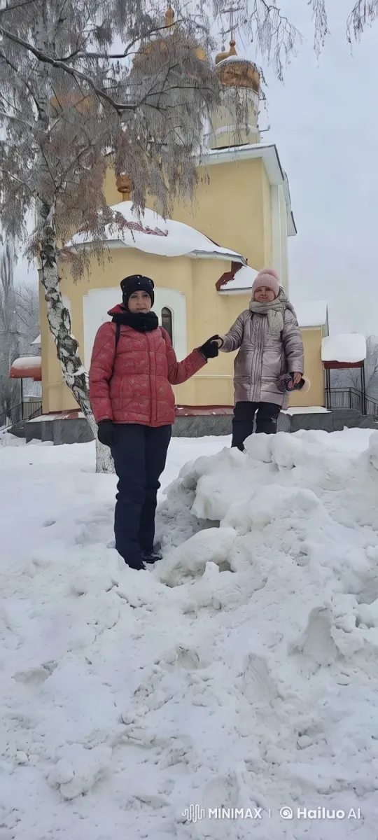 Winter Serenity: Couple and Church Scene – AI Generated Video | Hailuo AI
