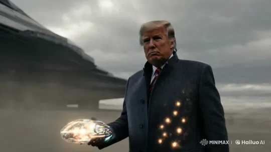 Trump's Solemn Walk Amid Alien Ships – AI Generated Video | Hailuo AI