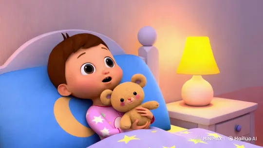 Child's Bedtime, Parents' Comfort in Cartoonish Home – AI Generated Video | Hailuo AI