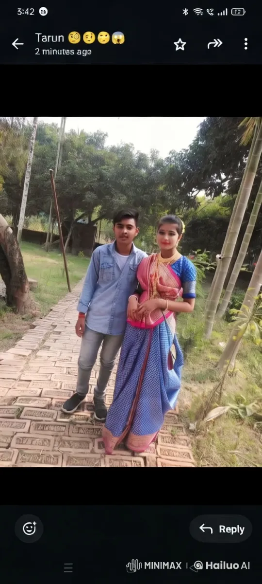 Couple in Traditional Attire Amidst Serene Garden – AI Generated Video | Hailuo AI