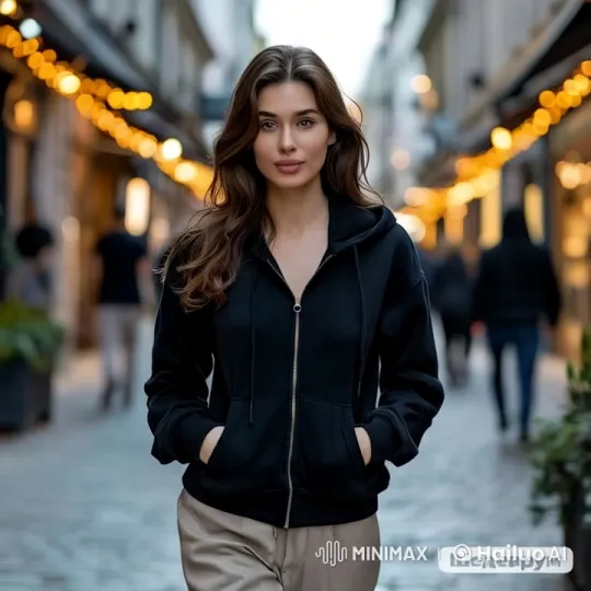 Young Woman Strolls Down Charming Cobblestone Street – AI Generated Video | Hailuo AI