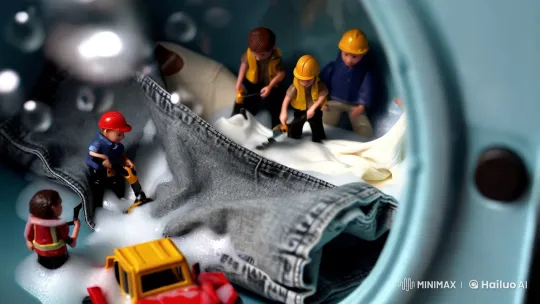 Surreal Miniature World Inside a Washing Machine – AI Generated Video | Hailuo AI
