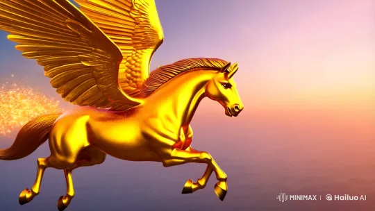 Golden Pegasus: Symbol of Hope and Prosperity – AI Generated Video | Hailuo AI