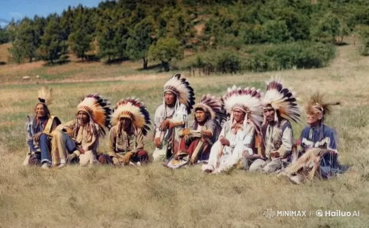 Peaceful Gathering: Native Americans in Traditional Dress – AI Generated Video | Hailuo AI