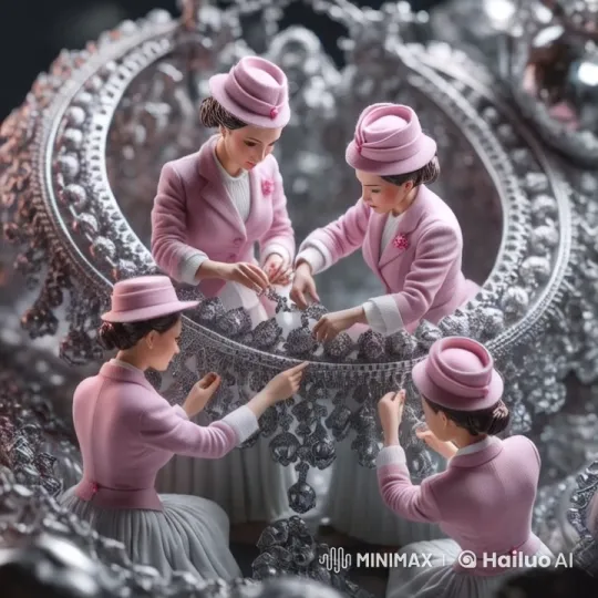 Elegant Craftsmanship: Workers Create Silver Lace – AI Generated Video | Hailuo AI