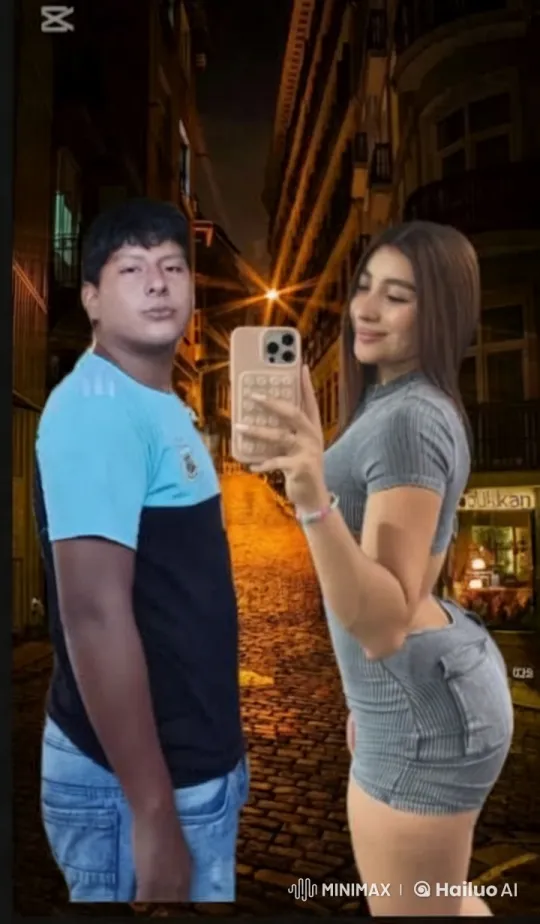Romantic Encounter Captured on Cobblestone Street – AI Generated Video | Hailuo AI