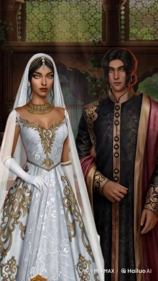 Traditional Couple's Elegant Kiss in Ornate Setting – AI Generated Video | Hailuo AI