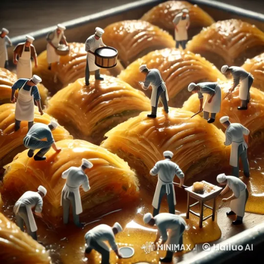 Artisanal Baklava Craftsmanship with Miniature Chefs – AI Generated Video | Hailuo AI