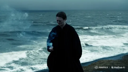 Solitary Figure Reflects at Sea's Edge – AI Generated Video | Hailuo AI