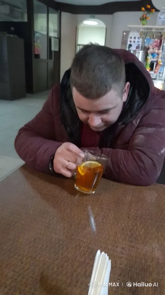 Person Enjoying Tea in Cozy Café Setting – AI Generated Video | Hailuo AI