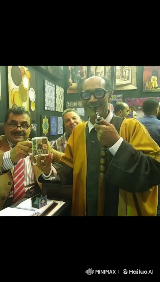 Cultural Exchange Amidst Ornate Art and Traditional Attire – AI Generated Video | Hailuo AI