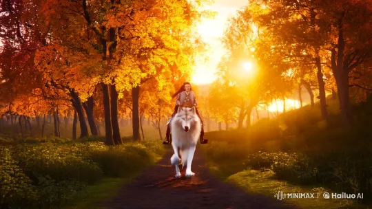 A Japanese Woman and Her Wolf Re-enter Civilized World – AI Generated Video | Hailuo AI