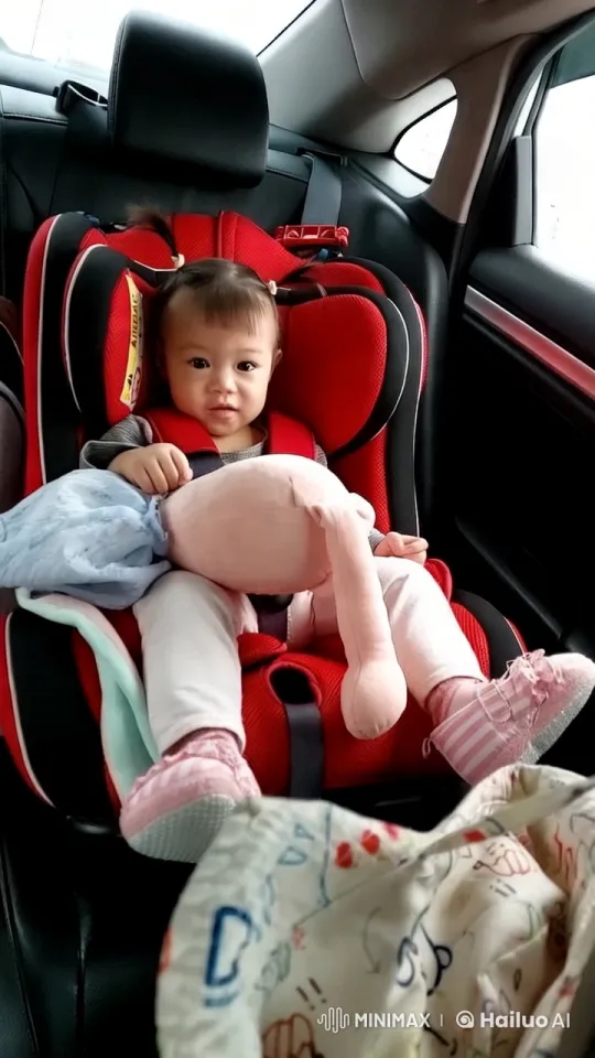 Baby Dancing in Car Seat with Plush Toy – AI Generated Video | Hailuo AI