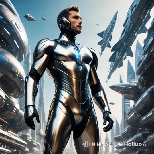 Futuristic Cityscape with Armored Figure – AI Generated Video | Hailuo AI