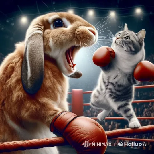 Rabbit Defeats Cat in High-Energy Boxing Match – AI Generated Video | Hailuo AI